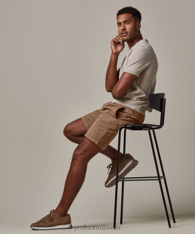 Kleidung de Profuomo Männer Sportcord-Shorts Kamel BR442360