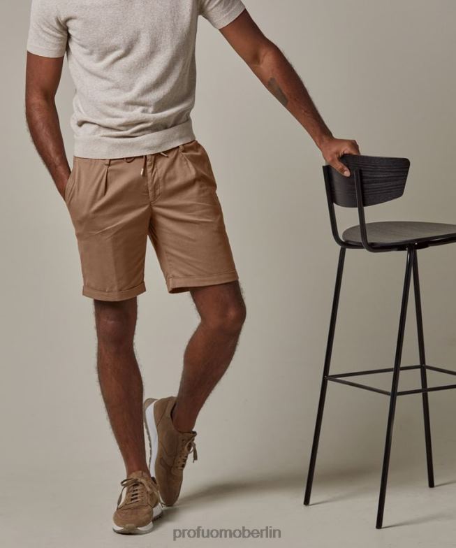 Kleidung de Profuomo Männer Sportcord-Shorts Kamel BR442360