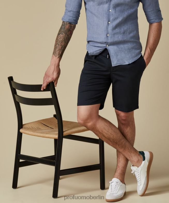 Kleidung de Profuomo Männer Sportcord-Shorts Marine BR442359