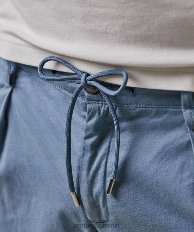 Kleidung de Profuomo Männer Sportcord-Shorts Mittelblau BR442355