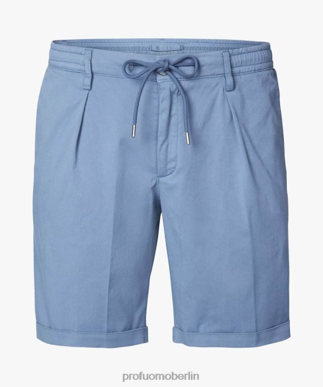 Kleidung de Profuomo Männer Sportcord-Shorts Mittelblau BR442355