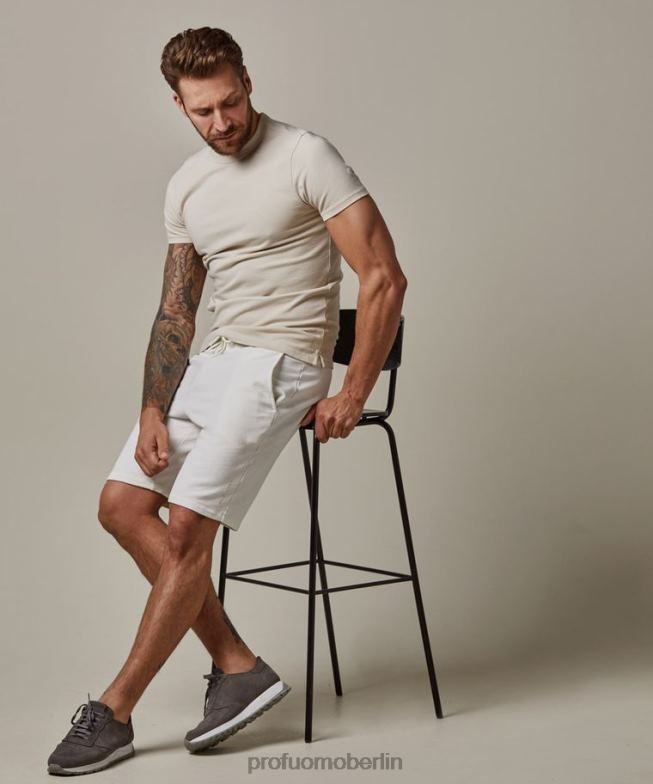 Kleidung de Profuomo Männer kurze Hose cremefarben BR442365