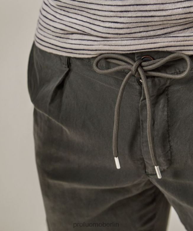 Kleidung de Profuomo Männer Leinen-Sportcord Armee BR442318