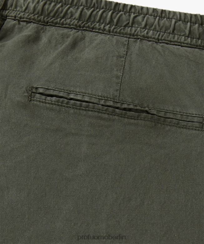 Kleidung de Profuomo Männer Leinen-Sportcord Armee BR442318