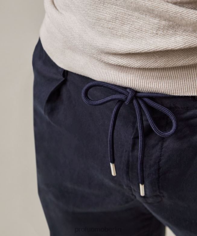 Kleidung de Profuomo Männer Leinen-Sportcord Marine BR442319