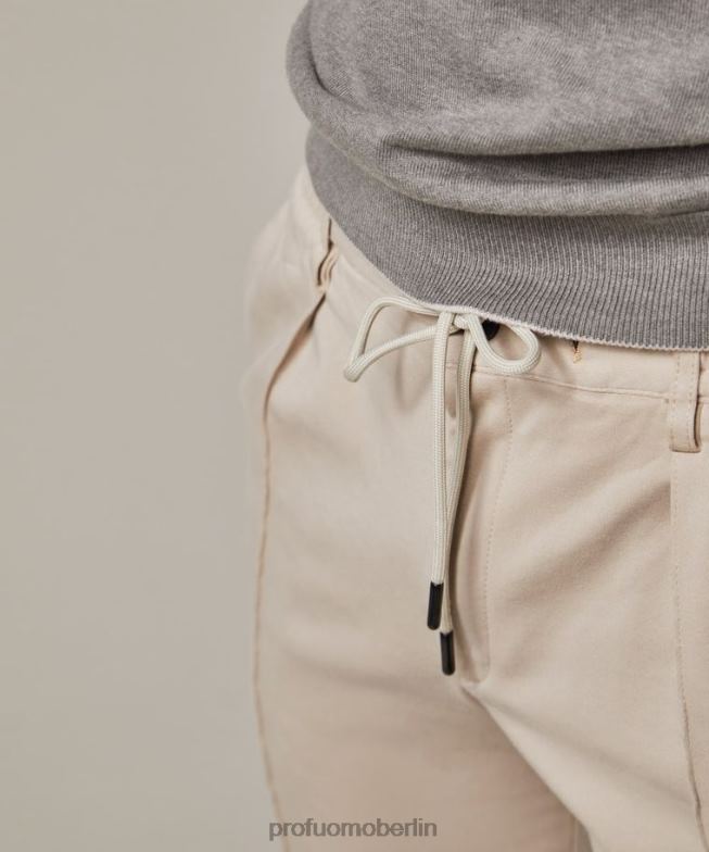 Kleidung de Profuomo Männer Schweiß-Sportcord Beige BR442320