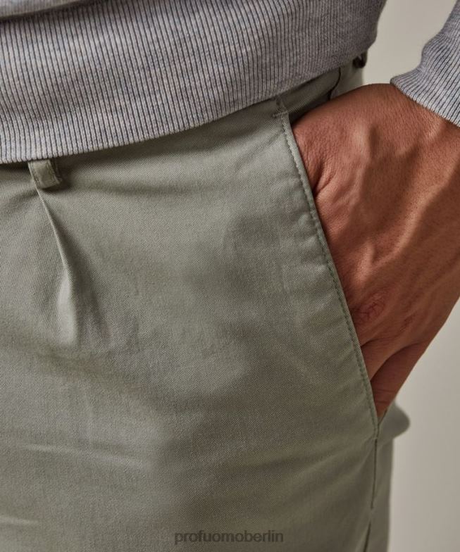 Kleidung de Profuomo Männer Sportcord-Chino Grün BR442368