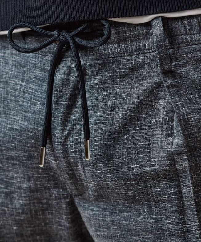 Kleidung de Profuomo Männer Sportcord aus Leinenmischung Marine BR442338