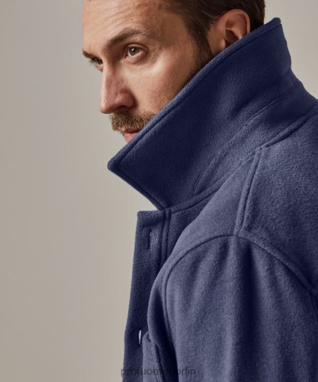 Kleidung de Profuomo Männer Flanell-Overshirt Mittelblau BR442375