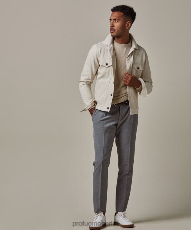 Kleidung de Profuomo Männer Jeansjacke cremefarben BR442378