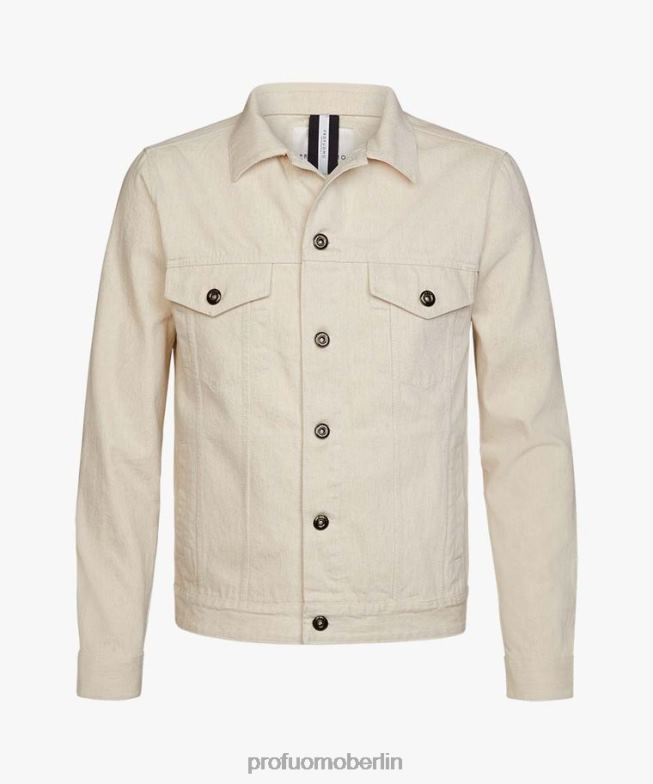 Kleidung de Profuomo Männer Jeansjacke cremefarben BR442378