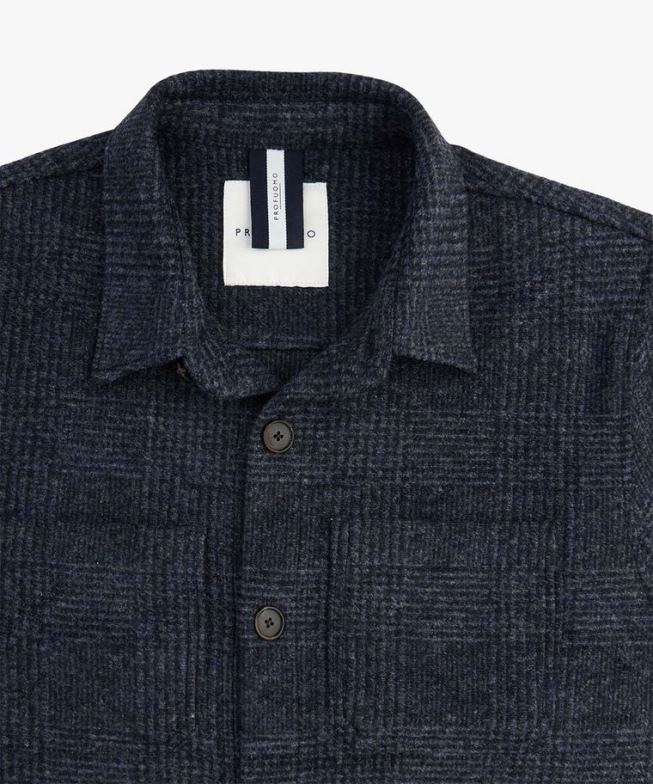 Kleidung de Profuomo Männer Strickhemd aus Wolle Marine BR442386