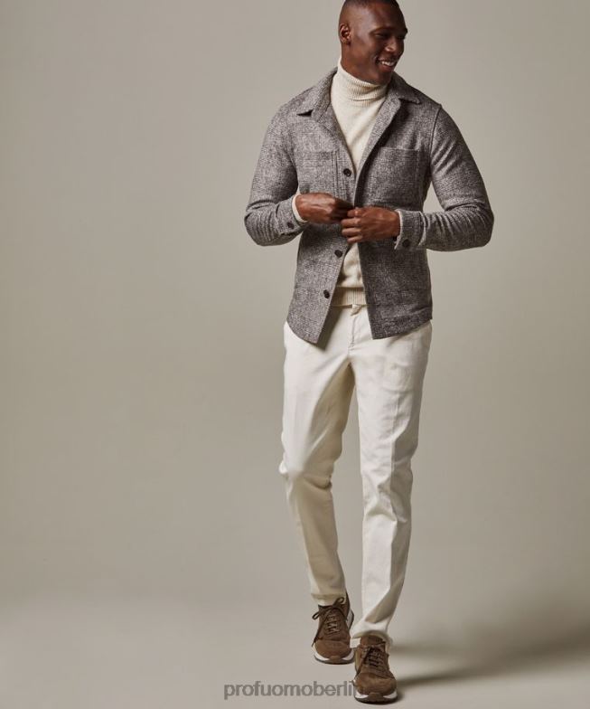 Kleidung de Profuomo Männer Strickhemd aus Wolle braun BR442385