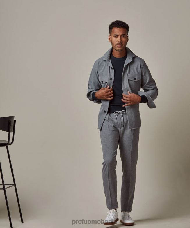 Kleidung de Profuomo Männer Tech-Overshirt grau BR442373