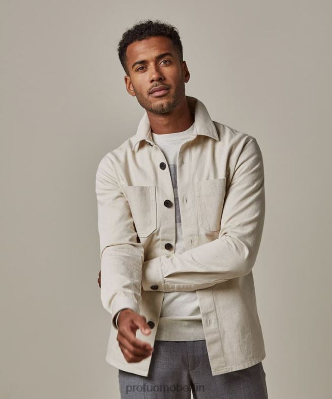 Kleidung de Profuomo Männer Überhemd Beige BR442390
