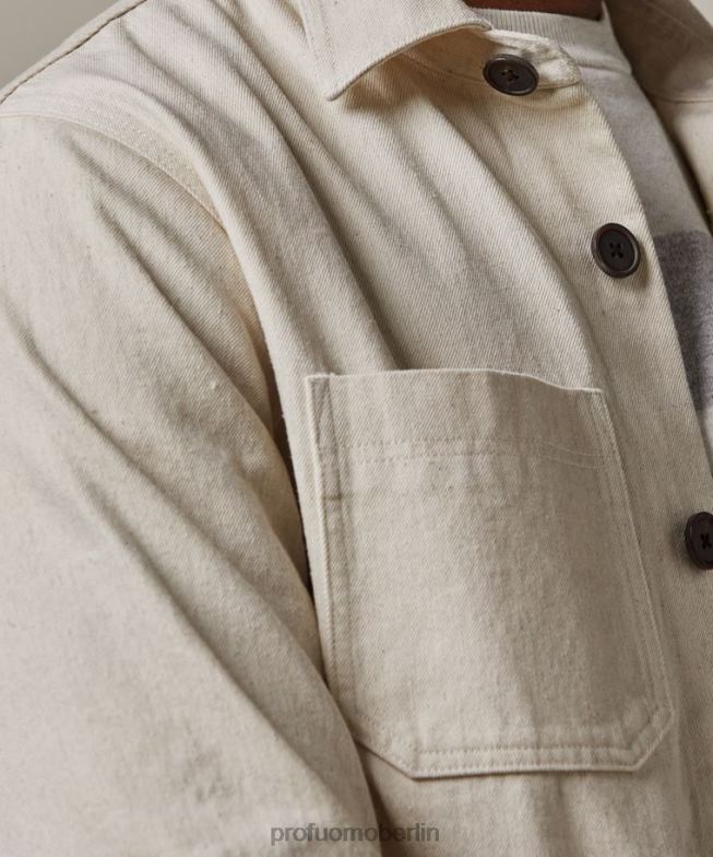 Kleidung de Profuomo Männer Überhemd Beige BR442390