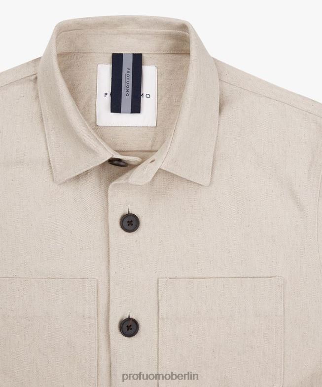 Kleidung de Profuomo Männer Überhemd Beige BR442390