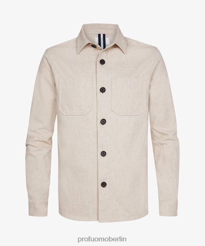 Kleidung de Profuomo Männer Überhemd Beige BR442390