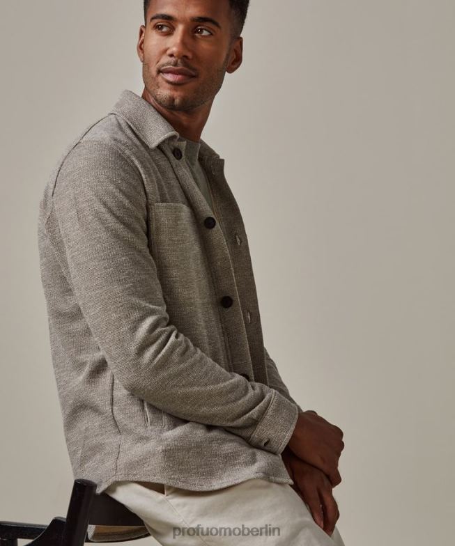 Kleidung de Profuomo Männer Überhemd Beige BR442392