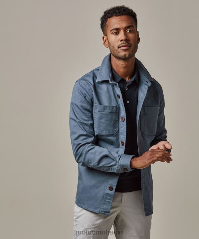 Kleidung de Profuomo Männer Überhemd Blau BR442380