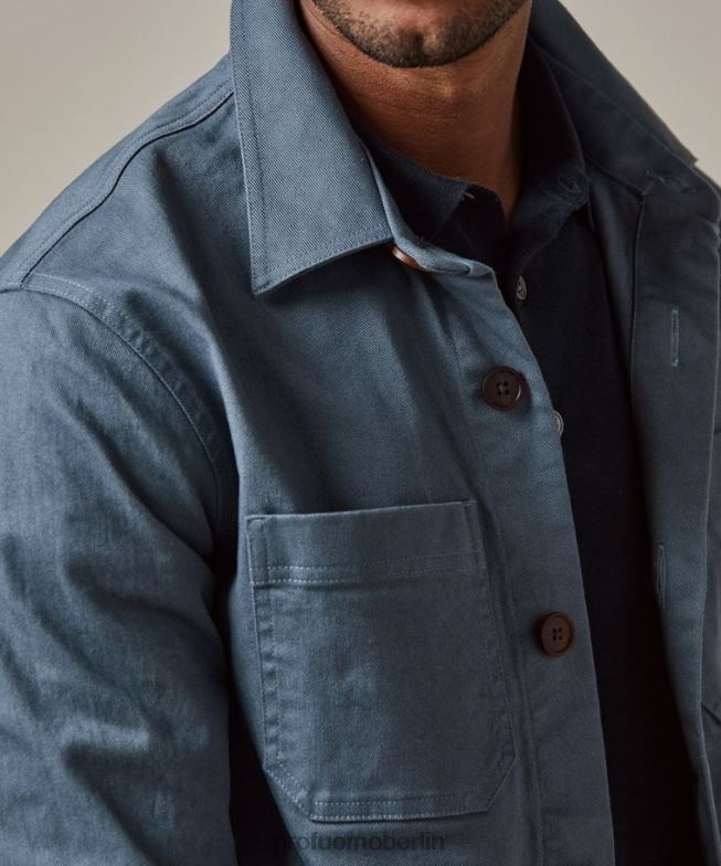 Kleidung de Profuomo Männer Überhemd Blau BR442380