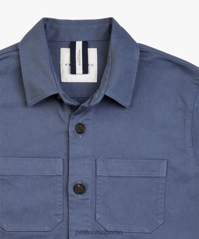 Kleidung de Profuomo Männer Überhemd Blau BR442380