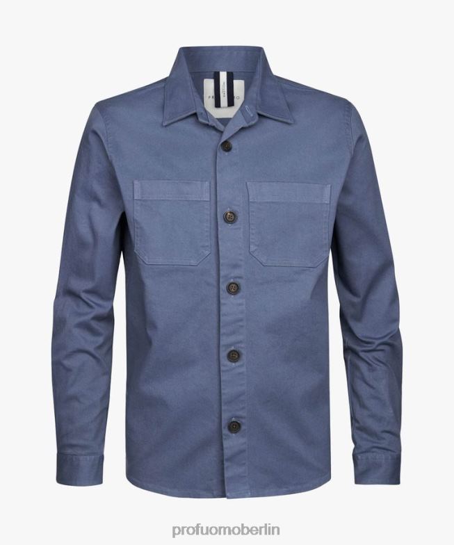 Kleidung de Profuomo Männer Überhemd Blau BR442380