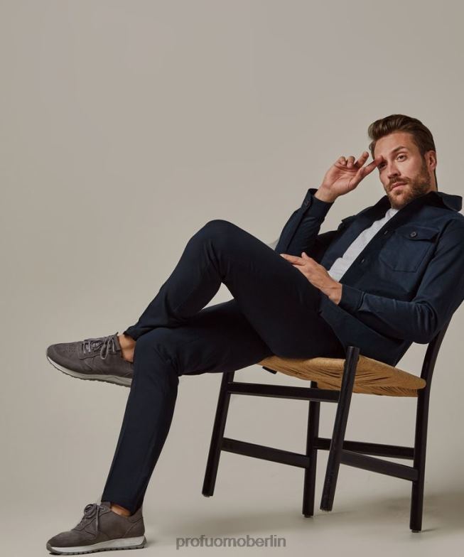 Kleidung de Profuomo Männer Überhemd Marine BR442372