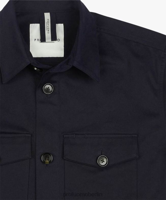 Kleidung de Profuomo Männer Überhemd Marine BR442372