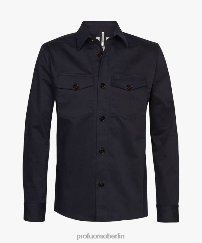 Kleidung de Profuomo Männer Überhemd Marine BR442372