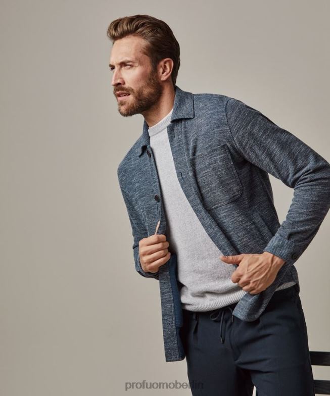 Kleidung de Profuomo Männer Überhemd Marine BR442374