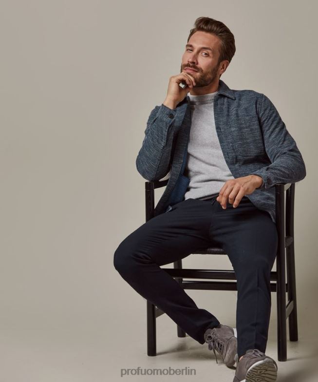 Kleidung de Profuomo Männer Überhemd Marine BR442374