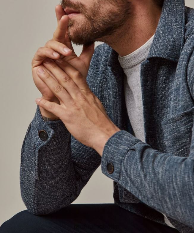 Kleidung de Profuomo Männer Überhemd Marine BR442374