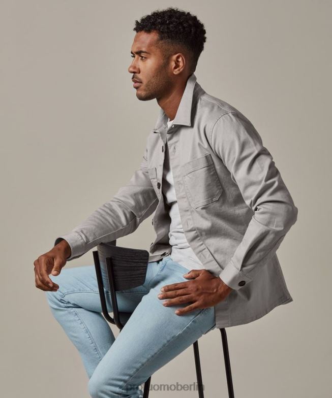 Kleidung de Profuomo Männer Überhemd grau BR442381