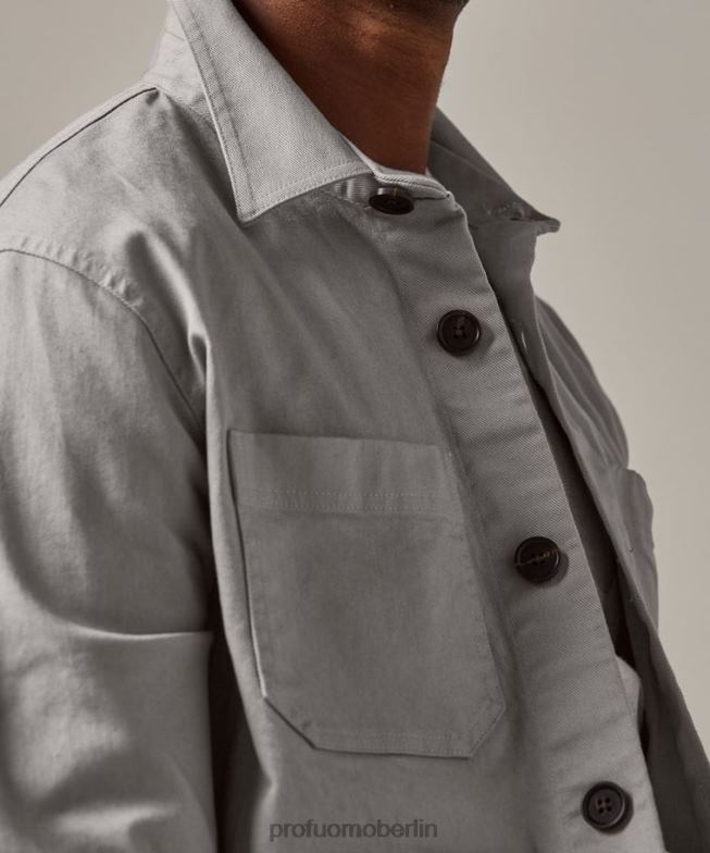Kleidung de Profuomo Männer Überhemd grau BR442381