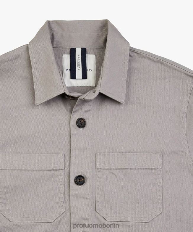 Kleidung de Profuomo Männer Überhemd grau BR442381