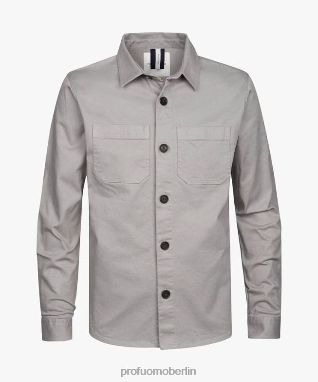 Kleidung de Profuomo Männer Überhemd grau BR442381