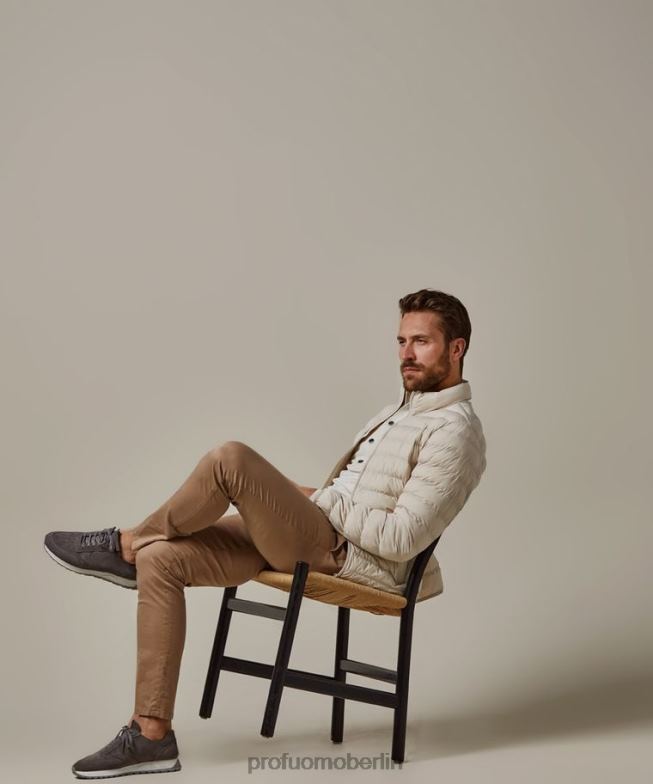 Kleidung de Profuomo Männer Bomberjacke aus recycelten Daunen Beige BR442398