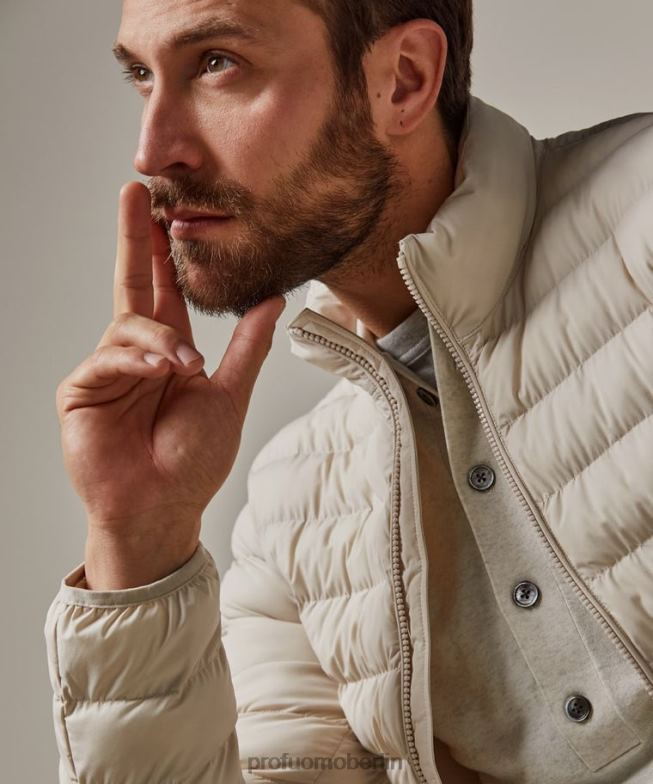 Kleidung de Profuomo Männer Bomberjacke aus recycelten Daunen Beige BR442398