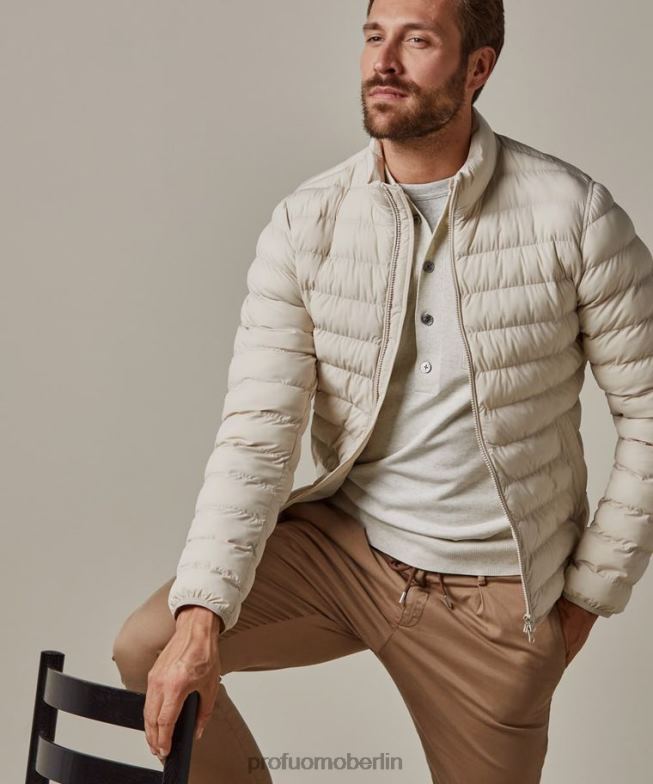 Kleidung de Profuomo Männer Bomberjacke aus recycelten Daunen Beige BR442398