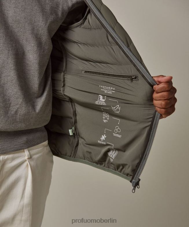 Kleidung de Profuomo Männer Bomberjacke aus recycelten Daunen Grün BR442399