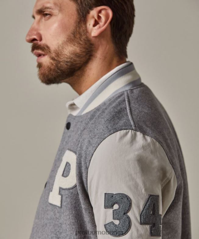Kleidung de Profuomo Männer Baseball Jacke grau BR442397