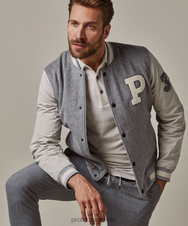 Kleidung de Profuomo Männer Baseball Jacke grau BR442397