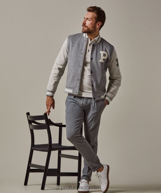 Kleidung de Profuomo Männer Baseball Jacke grau BR442397