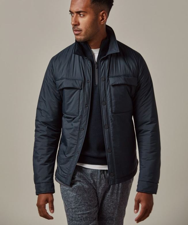 Kleidung de Profuomo Männer Hemdjacke Marine BR442411