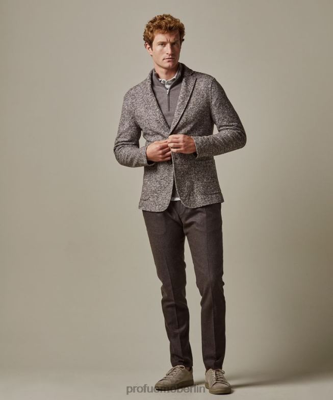 Kleidung de Profuomo Männer Melange-Strickjacke braun BR442419