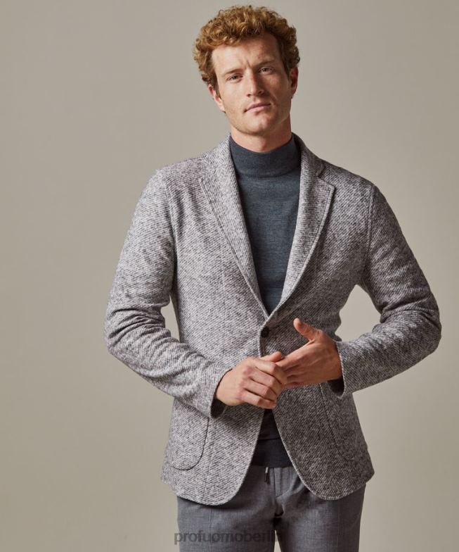 Kleidung de Profuomo Männer Melange-Strickjacke grau BR442417