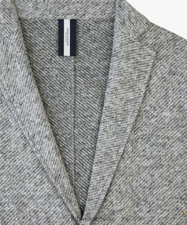 Kleidung de Profuomo Männer Melange-Strickjacke grau BR442417