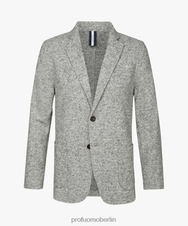 Kleidung de Profuomo Männer Melange-Strickjacke grau BR442417