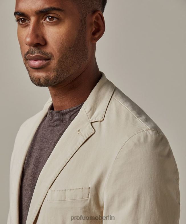 Kleidung de Profuomo Männer Stückgefärbte Jacke Beige BR442423